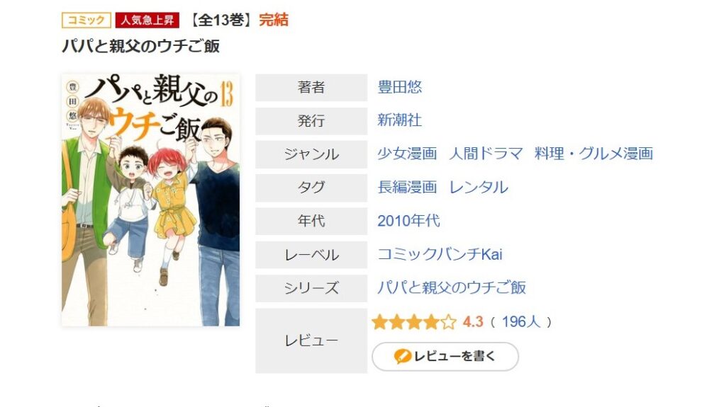 パパと親父のウチご飯　ドラマ化　原作はどこで読める？